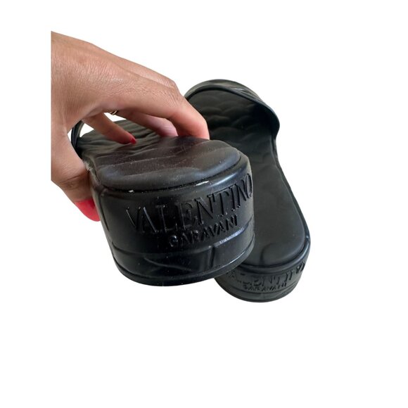 VALENTINO GARAVANI Black Atelier 40 Rose Sandals Size 41 / US 11 - Picture 5 of 10